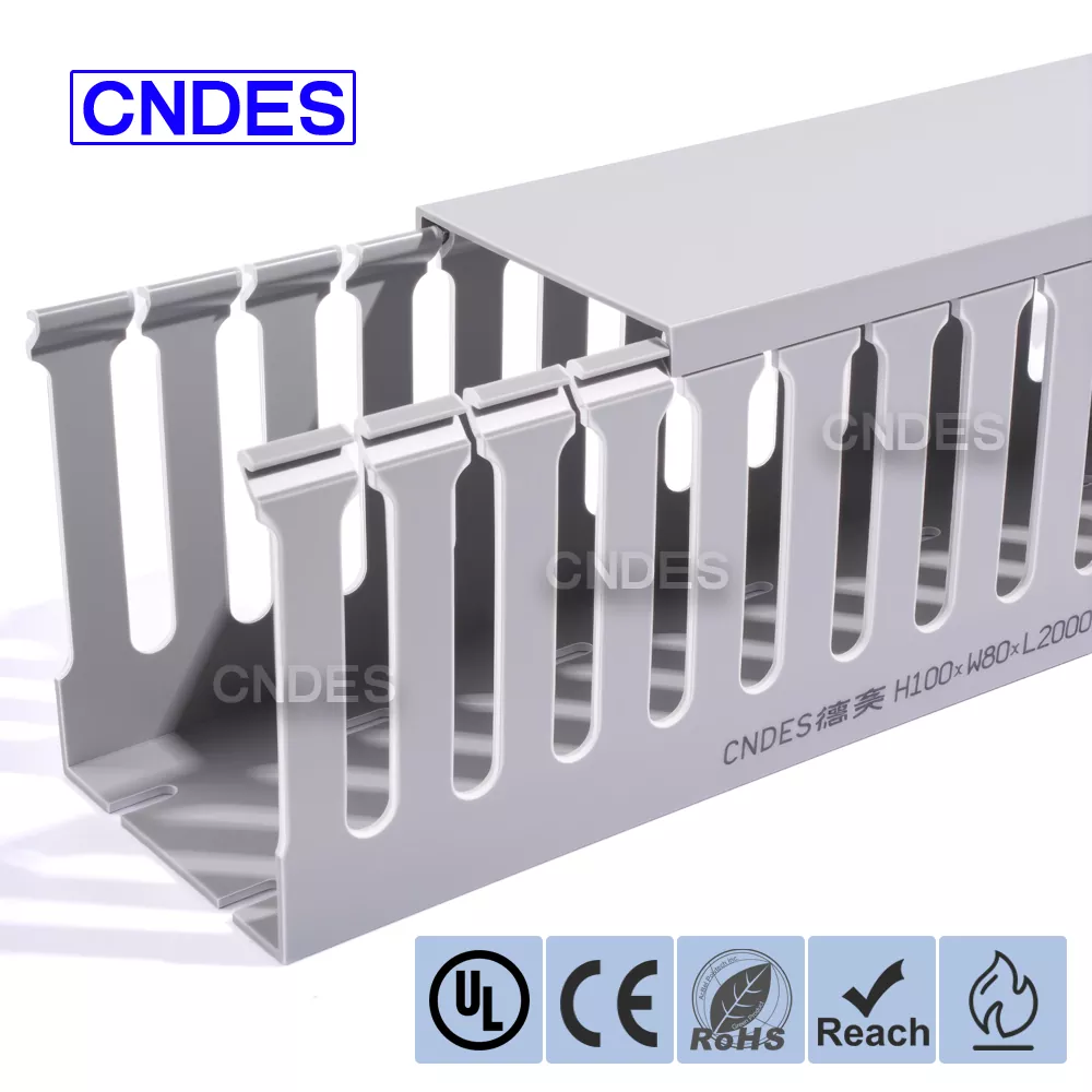 100×80 নমনীয় স্লটেড পিভিসি তারের নালী