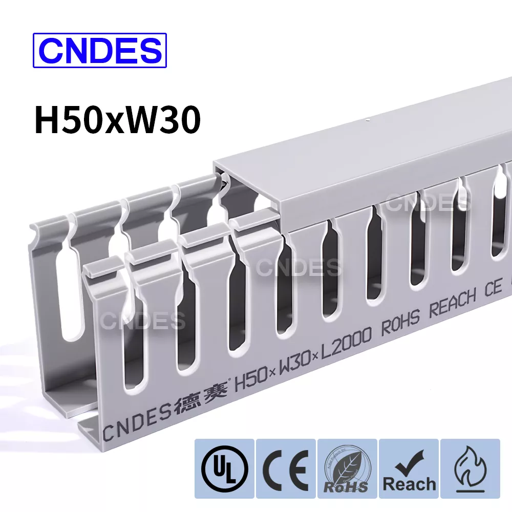 50×30 স্লটেড পিভিসি কেবল অর্গানাইজেশন ডাক্ট