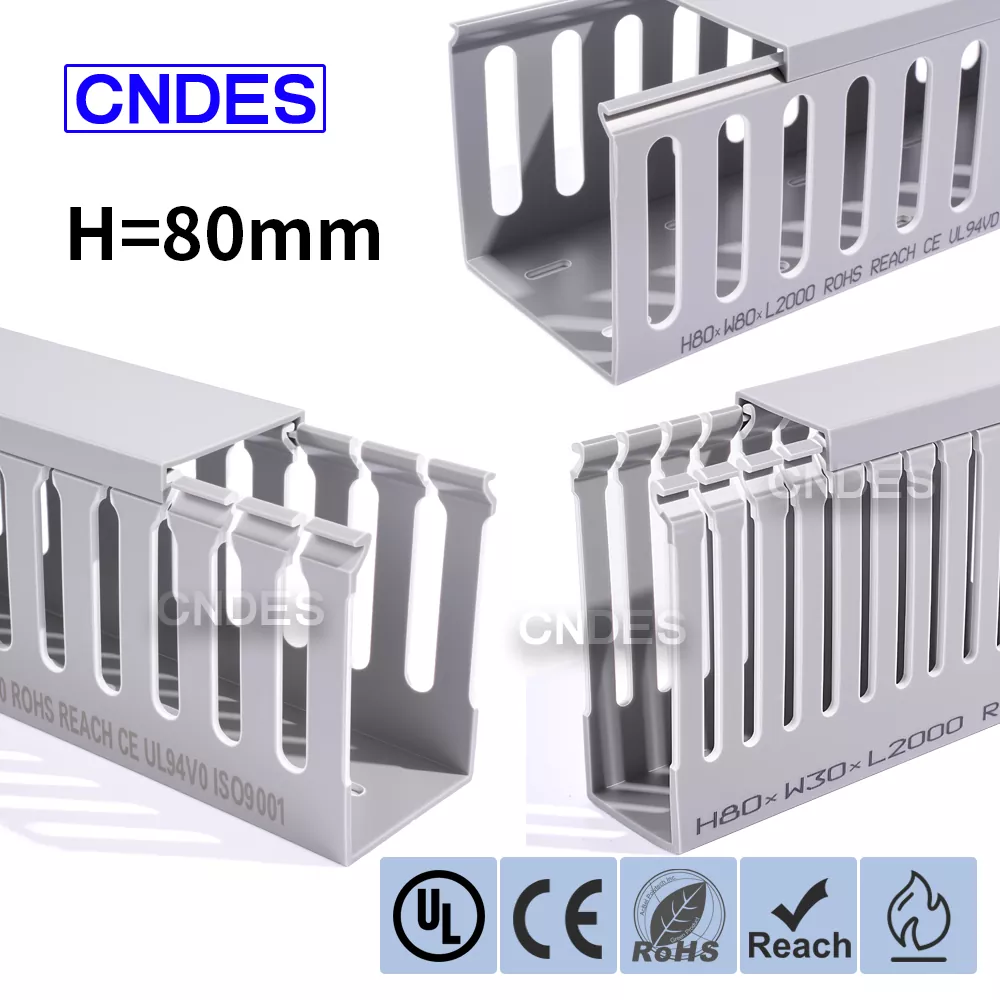 80 উচ্চতা স্লটেড পিভিসি অটোমেশন তারের নালী