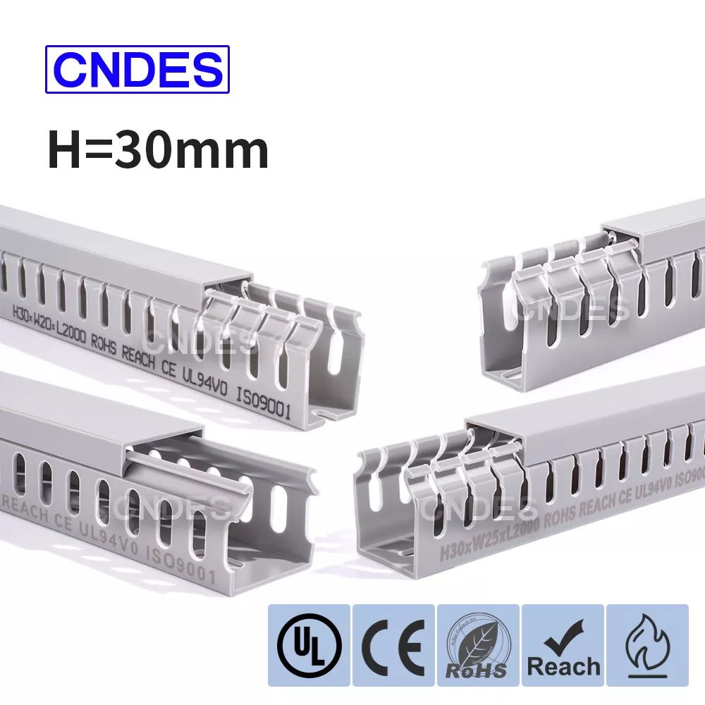 30mm উচ্চতা Slotted PVC তারের ব্যবস্থাপনা নালী