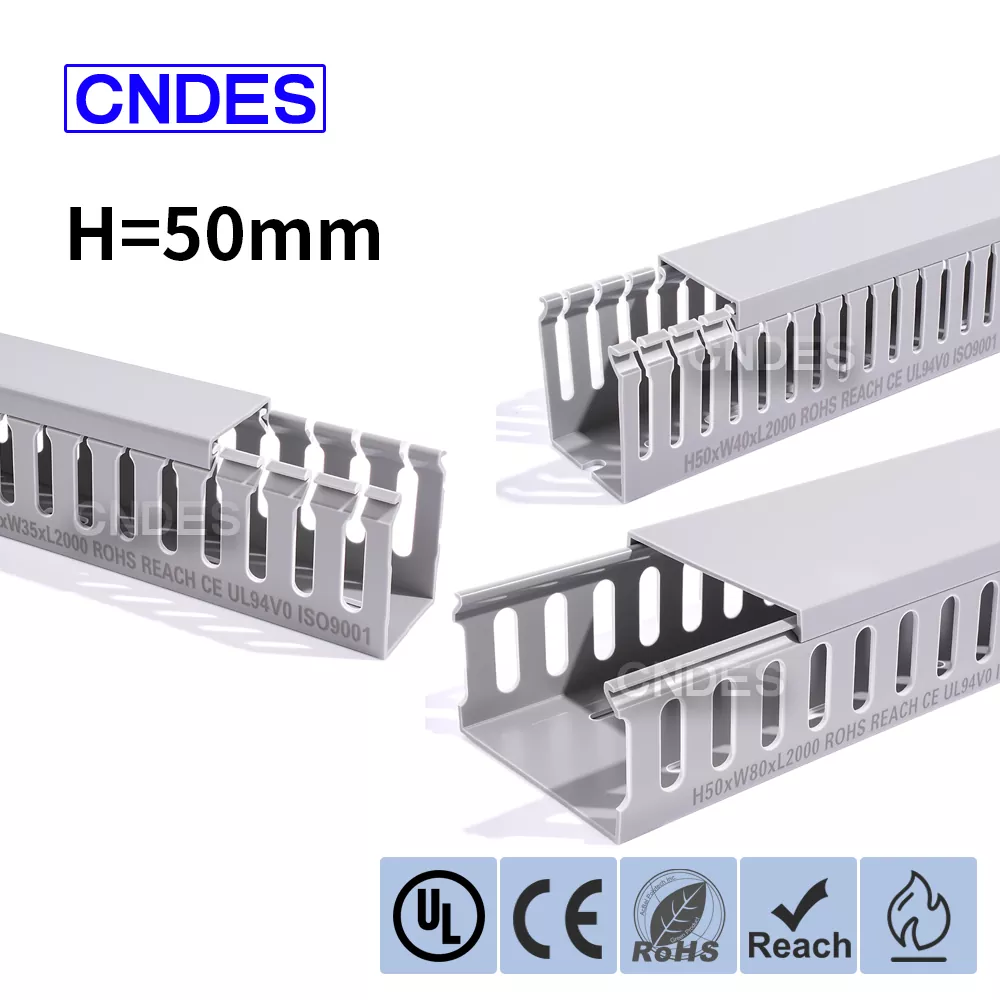 50mm উচ্চতা Slotted PVC প্যানেল তারের নালী